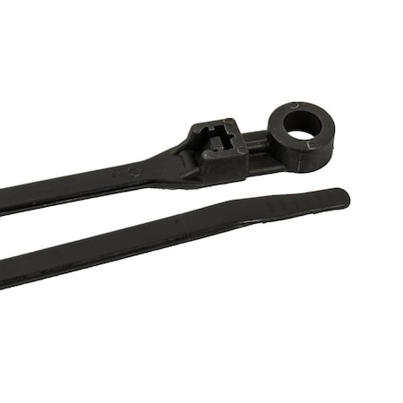 Forney Cable Tie, 15 in L, 4 in Max Bundle Dia., Black, Nylon 6/6, 50 lb Strength, 100 PK 62109